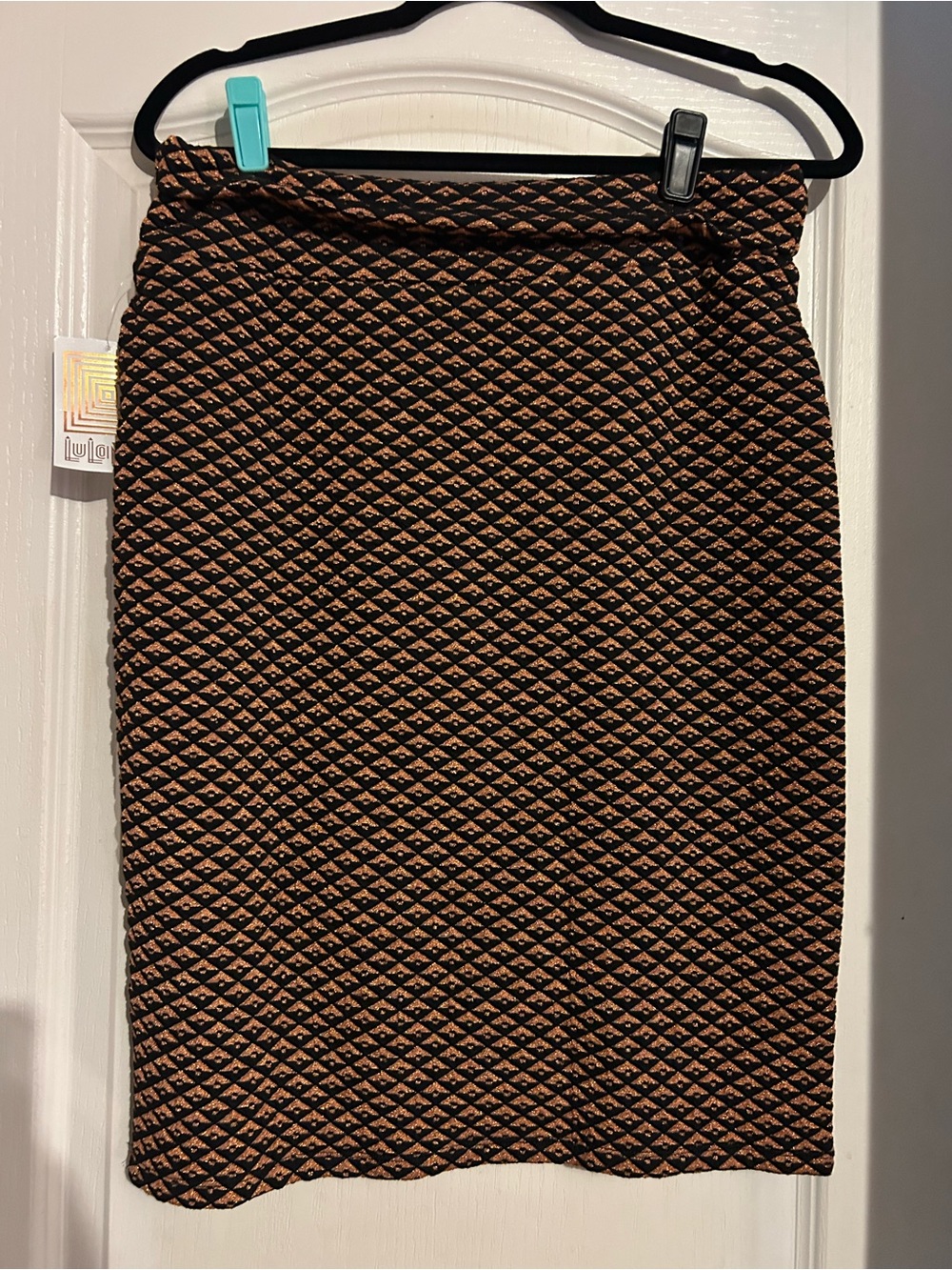 LuLaRoe Cassie Elegant Shimmer Textured Diamond Pencil Skirt Large